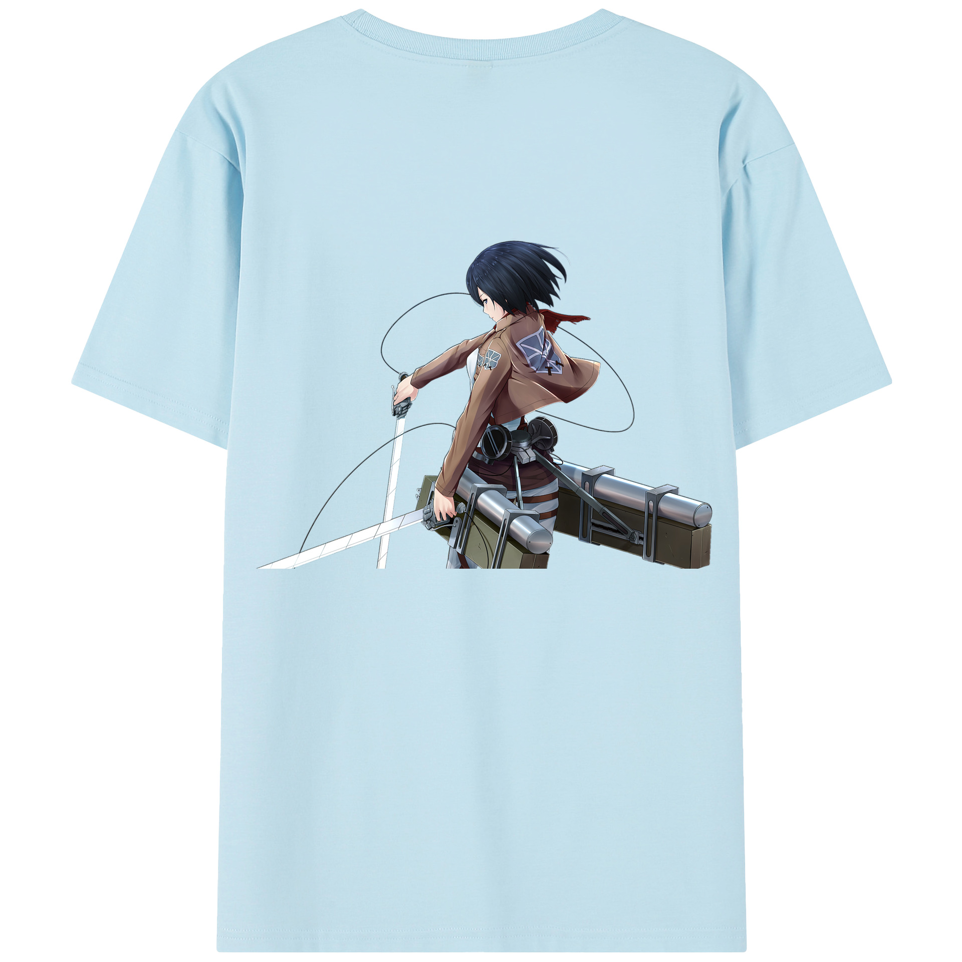 （画像用） 進撃の巨人 ミカサ·アッカーマン Attack on Titan Mikasa Ackerman 綿100％半袖Tシャツ（背面プリント）